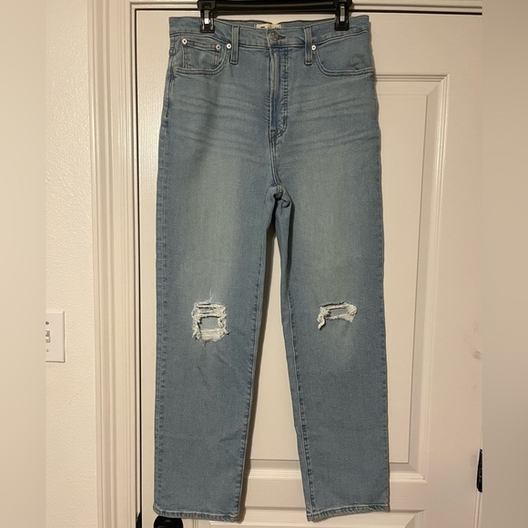 NWT Madewell Perfect Vintage Straight Jean Danby Wash Knee-Rip Edition ND515 - Picture 4 of 15